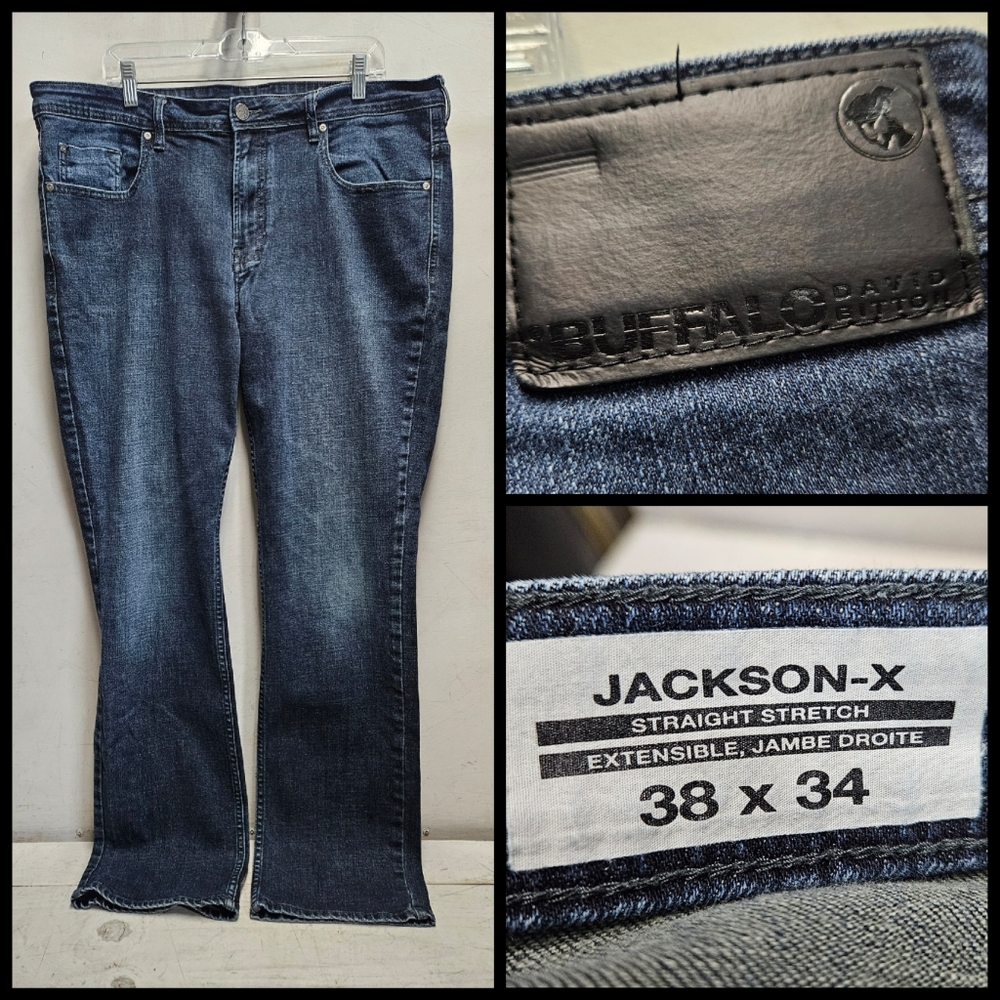 BUFFALO David Bitton 38x34 JACKSON-X Straight Stretch Blue Jeans